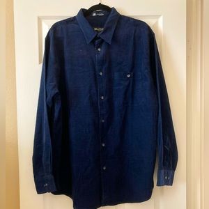 Corduroy Shirt in a Navy & Black Fine Plaid